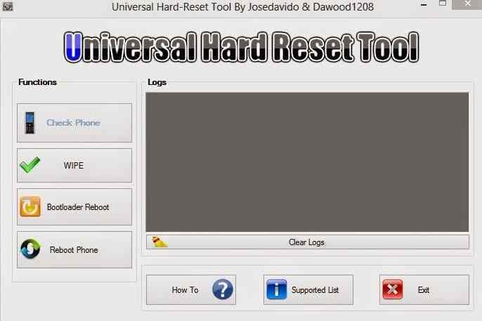 Universal hard reset tool for windows